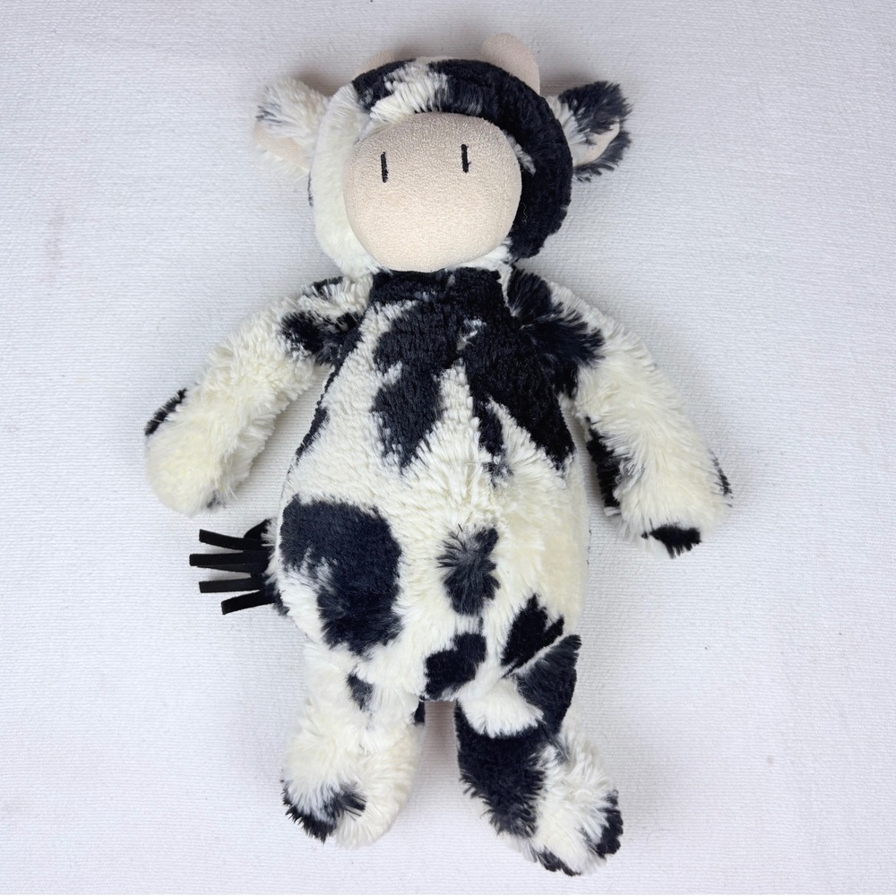 Jellycat Bashful Calf Cow Medium 12" Plush Black White Spotted Retired